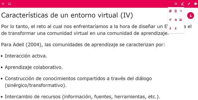 Visualización del texto tras aplicar el aumento de texto