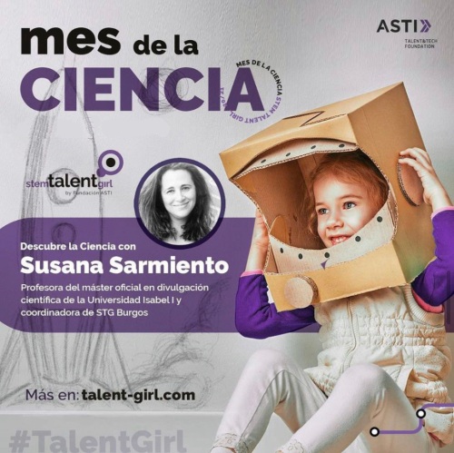 Cartel de Stem Talent Girl en el mes de la ciencia