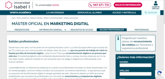  Salidas profesionales - Máster Marketing Digital | Universidad Isabel I (ui1.es)