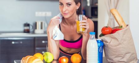 Mujer, deporte y alimentación.