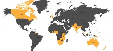 Mapa de los territorios de la Commonwealth.