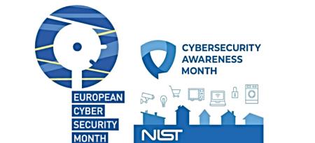 Ilustración. Logos de las campañas de octubre mes de la ciberseguridad de ENISA y del NIST (adaptado).