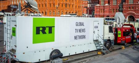 Estudio móvil de Russia Today en Moscú.